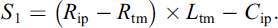 Mathematical equation: $$ {S}_1=\left({R}_{\mathrm{ip}}-{R}_{\mathrm{tm}}\right)\times {L}_{\mathrm{tm}}-{C}_{\mathrm{ip}}. $$